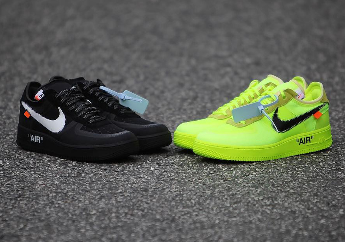 Off white x nike air force 1 black & volt prezzo outlet