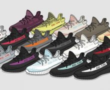 Collection of Adidas Yeezy Boost 350