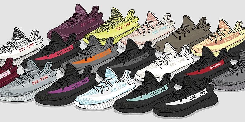 Collection of Adidas Yeezy Boost 350