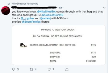 Travis Scott Air Jordan 1 Copping using NSB