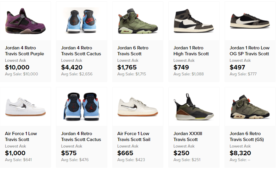 Nike travis scott resell hot sale
