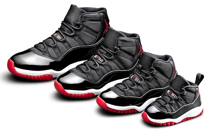 Air Jordan 11 Bred 2019 full family sizing