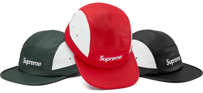 Supreme FW19 2 tone leather camp cap