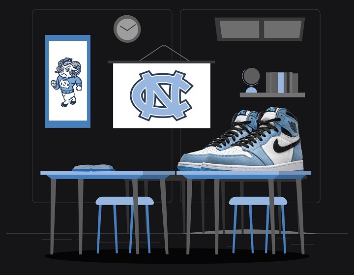 tarheel blue jordans