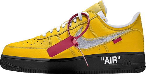 Nike Off White Sneakers Air Force 1 Yellow Black