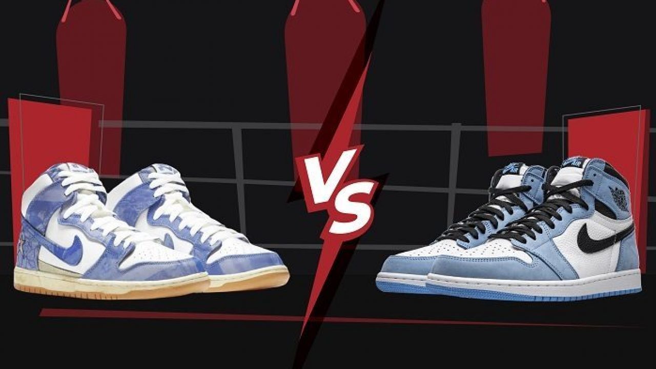 difference between nike dunk and air jordan 1