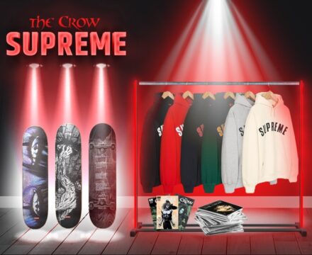 Supreme logo hoodies - crow collab