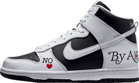 Supreme nike dunk high Black white