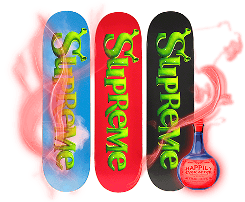 Supreme shrek skate deck