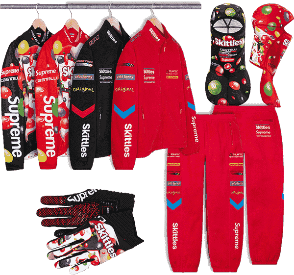 Supreme skittles biker clothes