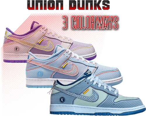 Union Dunks 3 colorways