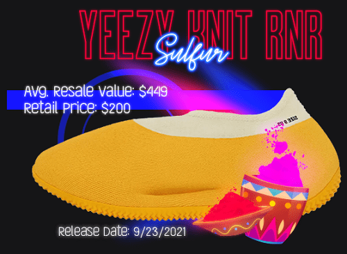 Yeezy KNIT RNR Sulfur - colorful yeezys