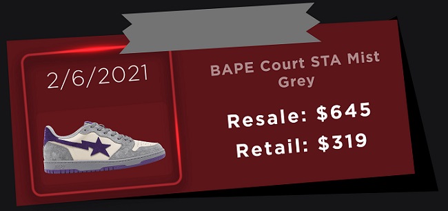 bape sneakers court sta