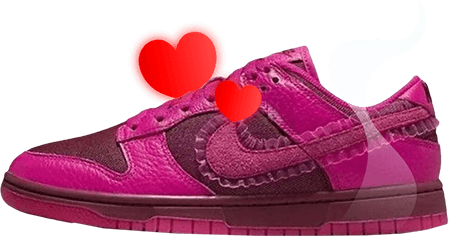 valentines day sneakers - nike dunk low frills