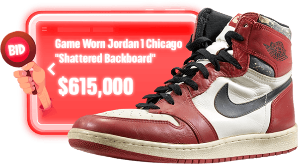 Game Worn Jordan 1 Chicago Shattered Backboard
