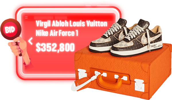 Virgil Abloh Nike x Louis Vuitton Air Force 1 Sneaker Auction Hits