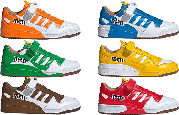 adidas forum low m&m food themed sneakers NSB