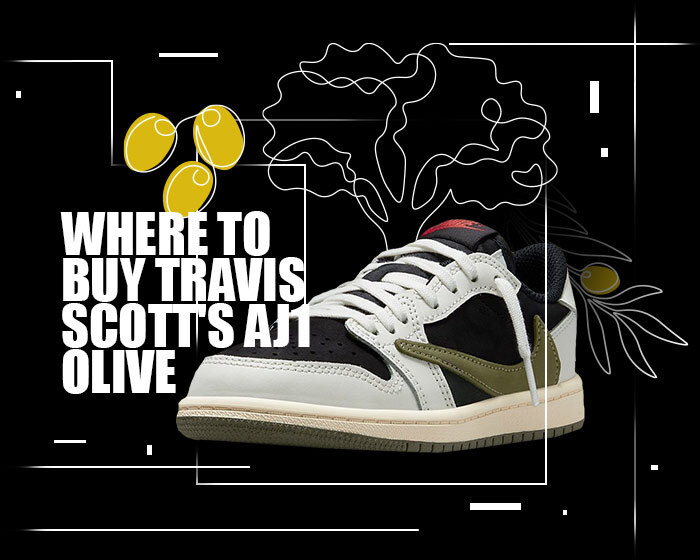 Where to buy travis scott jordan 1 low olive NSB