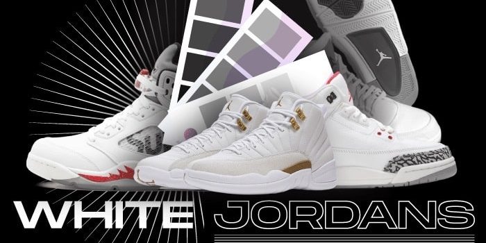 white colorful jordans