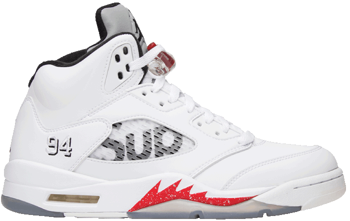 white jordans supreme jordan 5 NSB