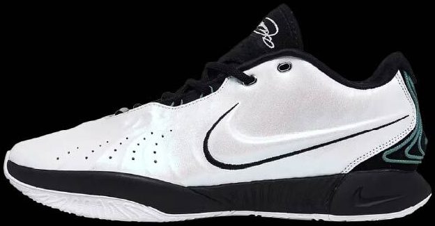 nike-lebron-21-conchiolin black and white sneakers