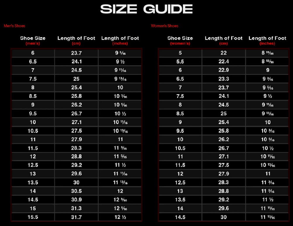 Size chart NSB