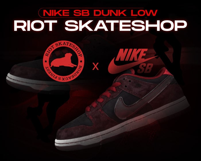RIOT Skateshop Nike SB Dunk Low Wine Kicks Mais Oui