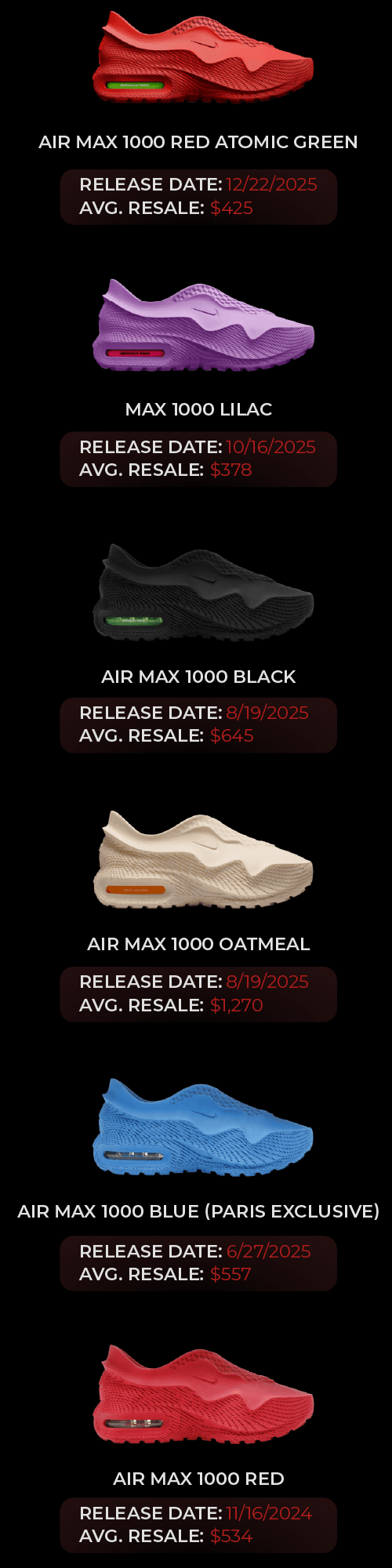 Air Max 1000 Colorways NSB