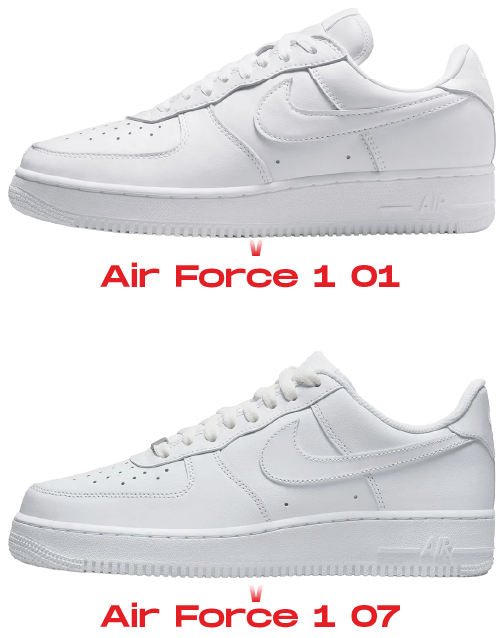 AF1 01 vs 07 side
