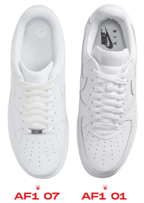 Nike Air Force 1 01 vs 07 top
