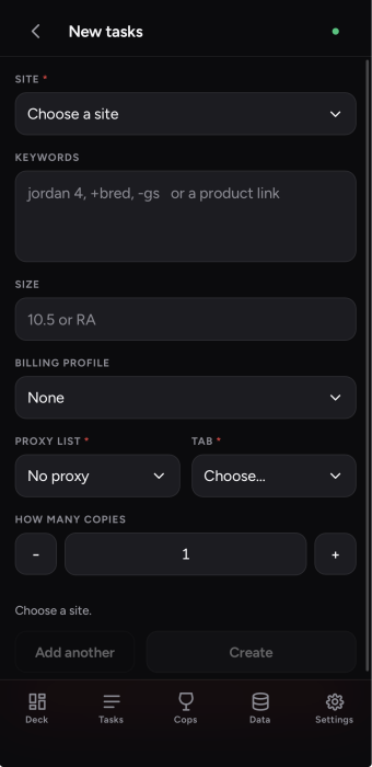NikeShoeBot Go app NikeShoeBot Go app